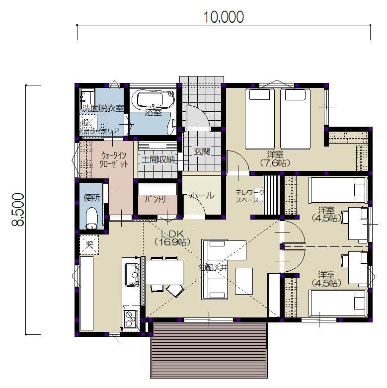 Designed Flat House 個性的でおしゃれな平屋住宅