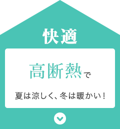 快適　高断熱で夏は涼しく、冬は暖かい！