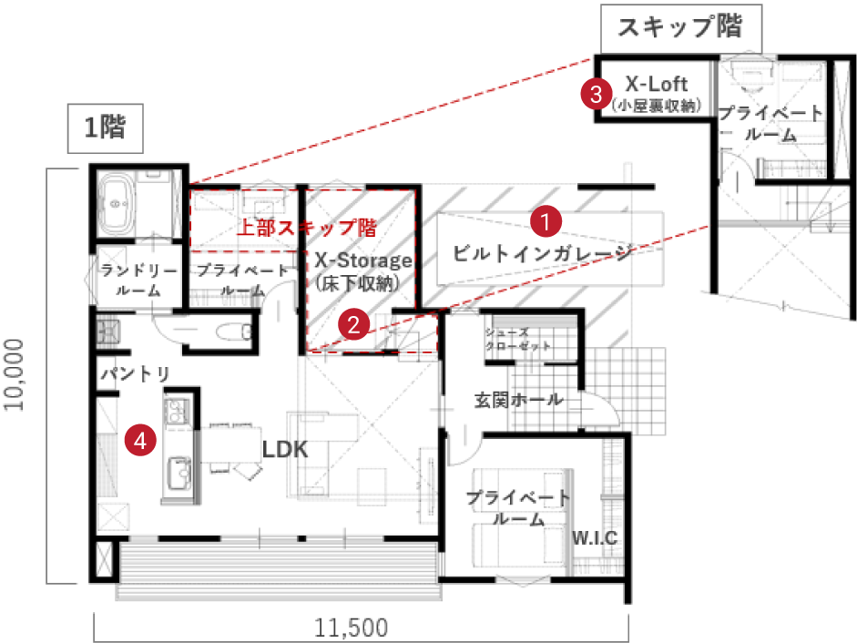 FLAT-X EastPlan 間取り図