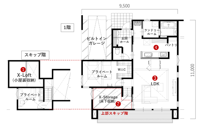 FLAT-X NorthPlan 間取り図